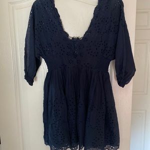 Free people one blue dress sz M
